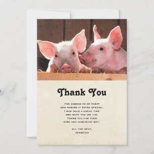 Fotografi av kute Rosa Piglets Animal Photographic Tack Kort