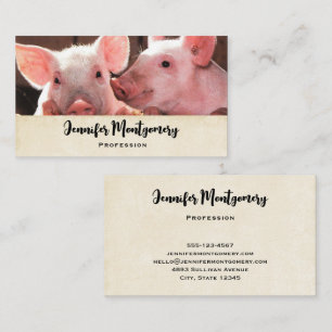 Fotografi av kute Rosa Piglets Animal Photographic Visitkort