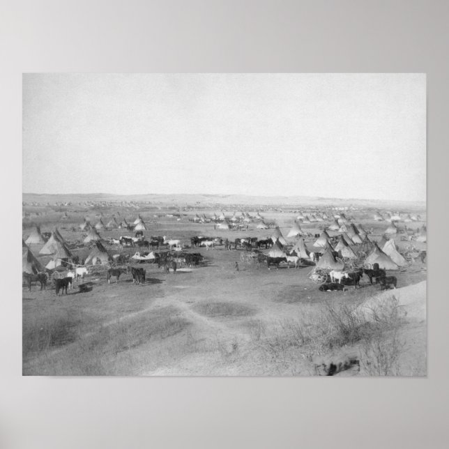 Fotografi av Lakota "Hostile Indian Camp" Poster (Framsidan)