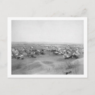Fotografi av Lakota "Hostile Indian Camp" Vykort