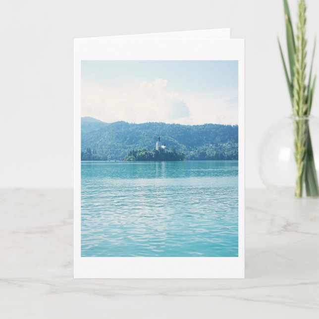 Fotografi av landskapet Sjö-benat Slovenien Kort (Framsida)