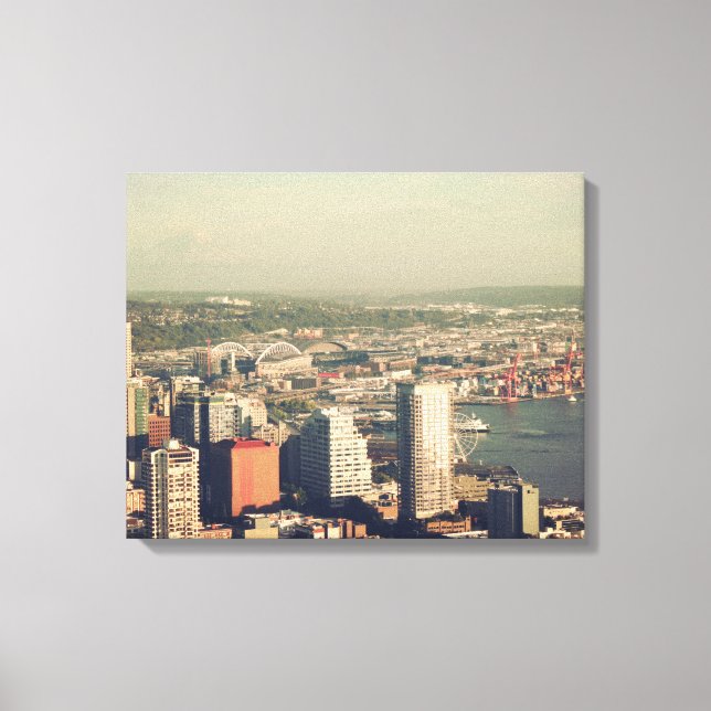 Fotografi av landskapsarkitektur, staden Seattle Canvastryck (Framsida)