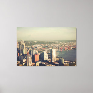 Fotografi av landskapsarkitektur, staden Seattle Canvastryck