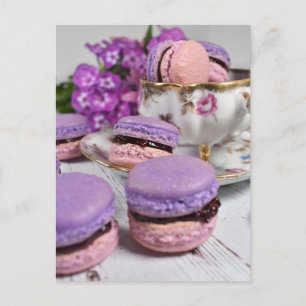 Fotografi av livsmedel eftermiddag Tea Berry Macar Vykort