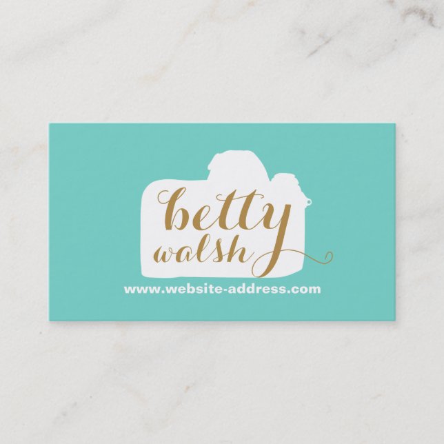 Fotografi av Logotypen Cute Photographer Camera Visitkort (Framsida)