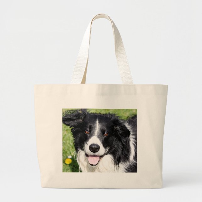 Fotografi av lycklig hund jumbo tygkasse (Framsidan)