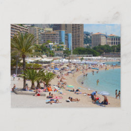 Fotografi av människor på stranden i Monte Carlo Vykort