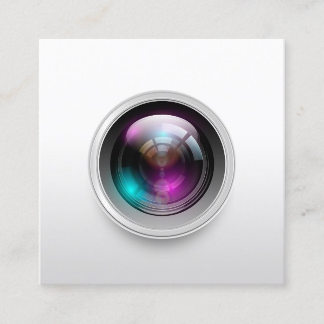 Fotografi av minimalistisk kameraljusfotograf fyrkantigt visitkort (Framsida)