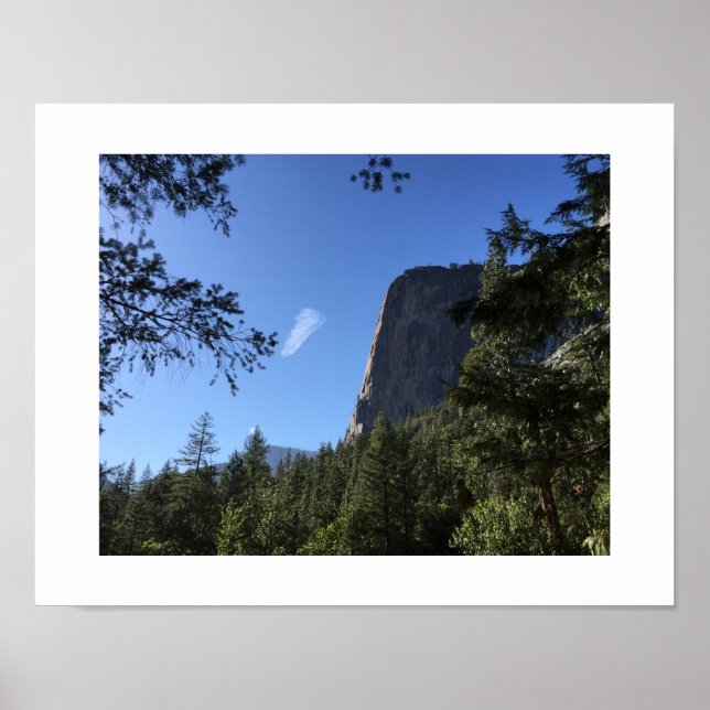 Fotografi av moln och Sten Yosemite Grönt Färg Poster (Framsidan)