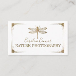 Fotografi av naturen Wildlife Golden Dragonfly Visitkort