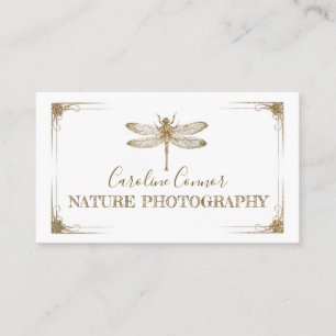 Fotografi av naturen Wildlife Golden Dragonfly Visitkort