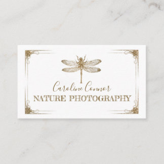 Fotografi av naturen Wildlife Golden Dragonfly Visitkort