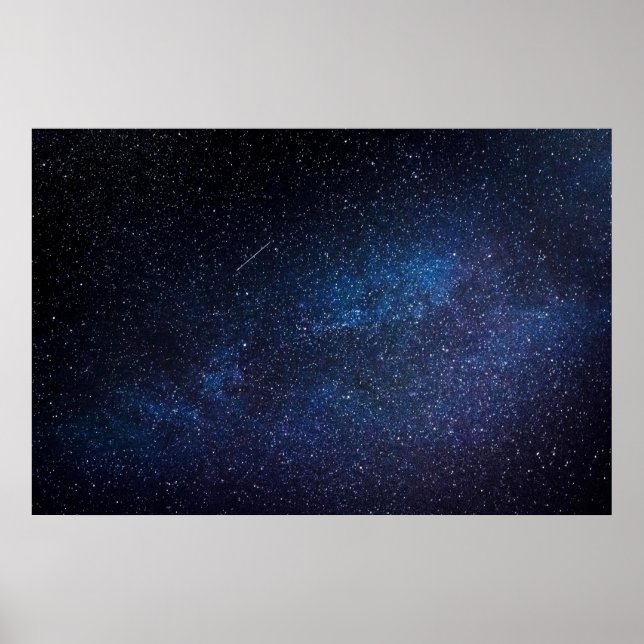Fotografi av Navy Blue Milkyway Nightsky Galaxy Poster (Framsidan)