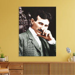 Fotografi av Nikola Tesla vid 40 års ålder Canvastryck