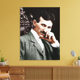 Fotografi av Nikola Tesla vid 40 års ålder Canvastryck
