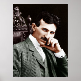 Fotografi av Nikola Tesla vid 40 års ålder Poster