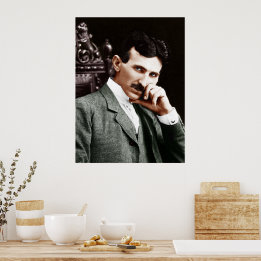 Fotografi av Nikola Tesla vid 40 års ålder Poster