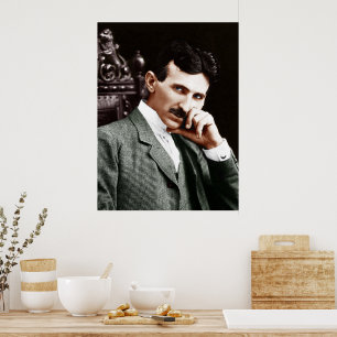 Fotografi av Nikola Tesla vid 40 års ålder Poster