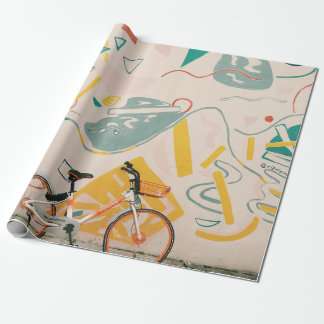 FOTOGRAFI AV ORANGE OCH VITBICYKEL PRESENTPAPPER