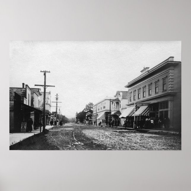 Fotografi av Oregon Main Street View Seaside, Oreg Poster (Framsidan)