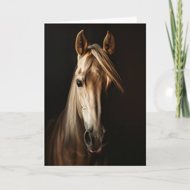 Fotografi av Palomino Horse Porträtt Kort (Framsida)
