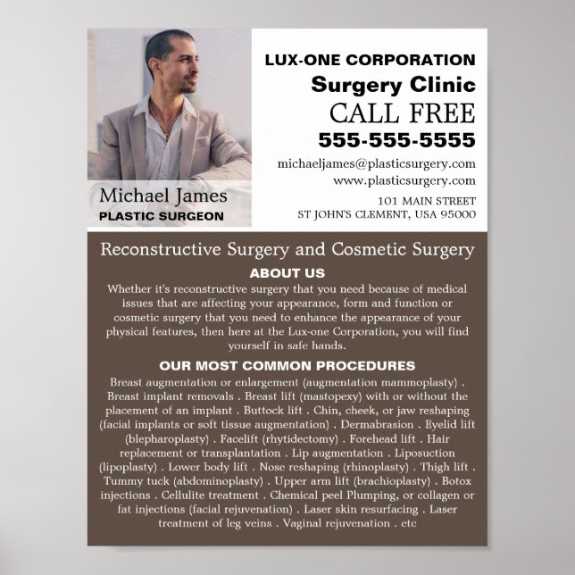 Fotografi av personlig, kirurgiskt ingrepp i plast poster (Framsidan)