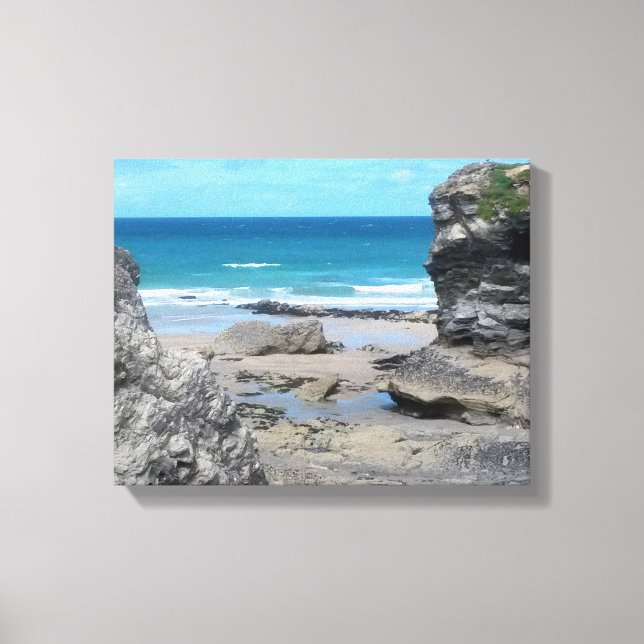 Fotografi av porthålstrutans Newquay-kornvägg Canvastryck (Framsida)