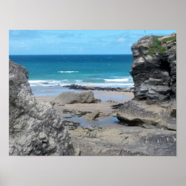 Fotografi av porthålstrutans Newquay-kornvägg Poster
