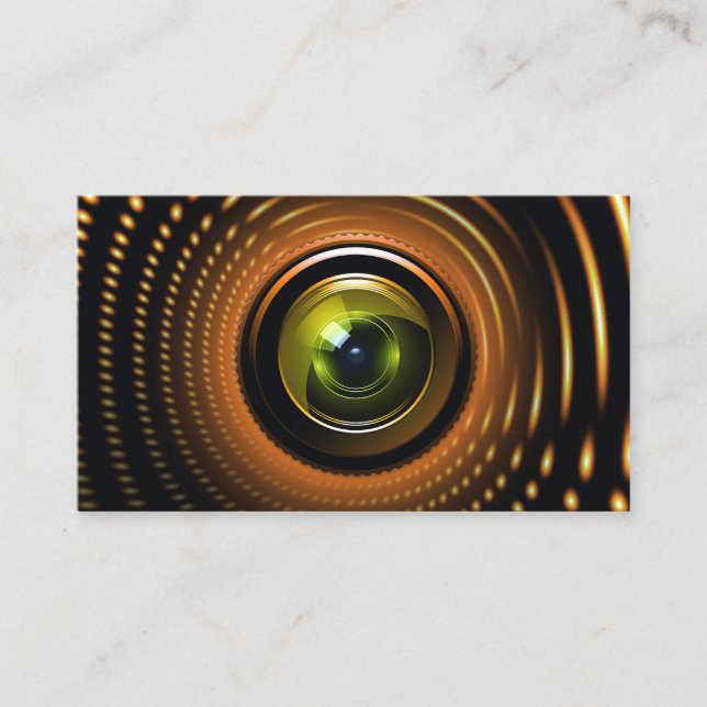 Fotografi av professionell Camera Lens Viewfinder Visitkort (Framsida)