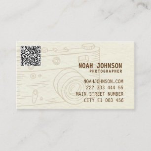Fotografi av professionell-kamera, QR Visitkort