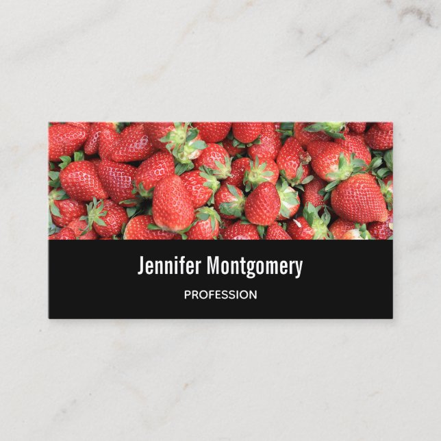 Fotografi av Red Juicy Strawbär Visitkort (Framsida)