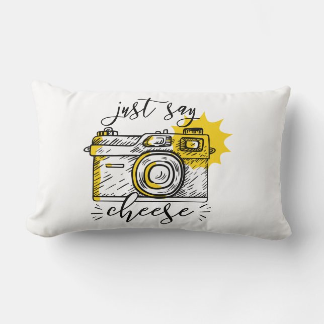 Fotografi av Retro-kameran för "Säg ost" Lumbarkudde (Framsida)