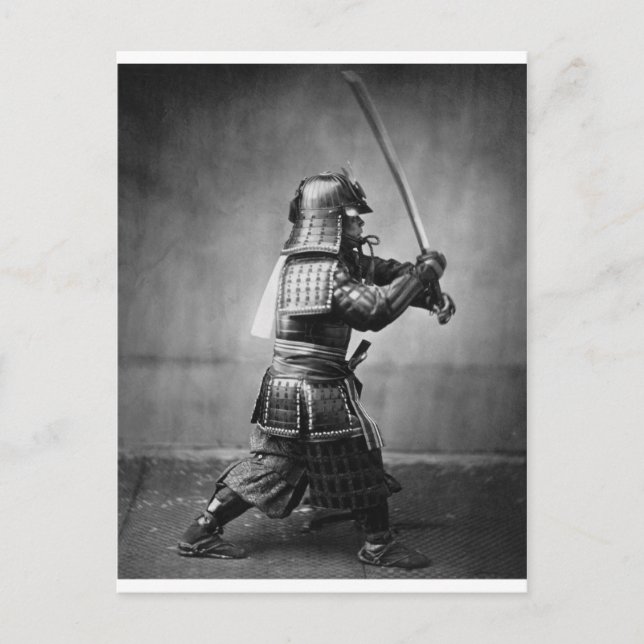 Fotografi av Samurai C. 1860 Vykort (Framsida)