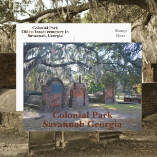 Fotografi av Savannah Georgia Colonial Park Vykort