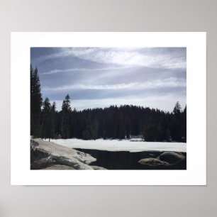 Fotografi av Sjö Blue Färg, fryst Poster