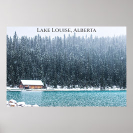 Fotografi av Sjö Louise Alberta Canada i Winter Poster