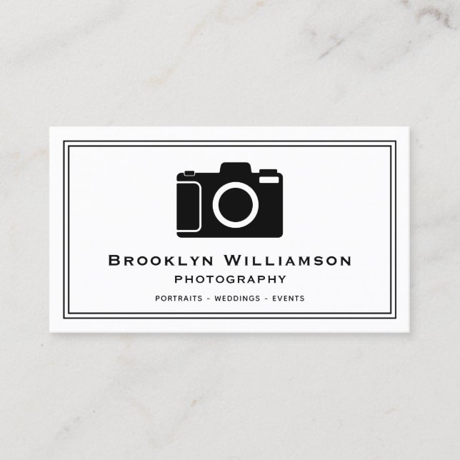 Fotografi av snyggt Camera Freelance Photografier Visitkort (Framsida)