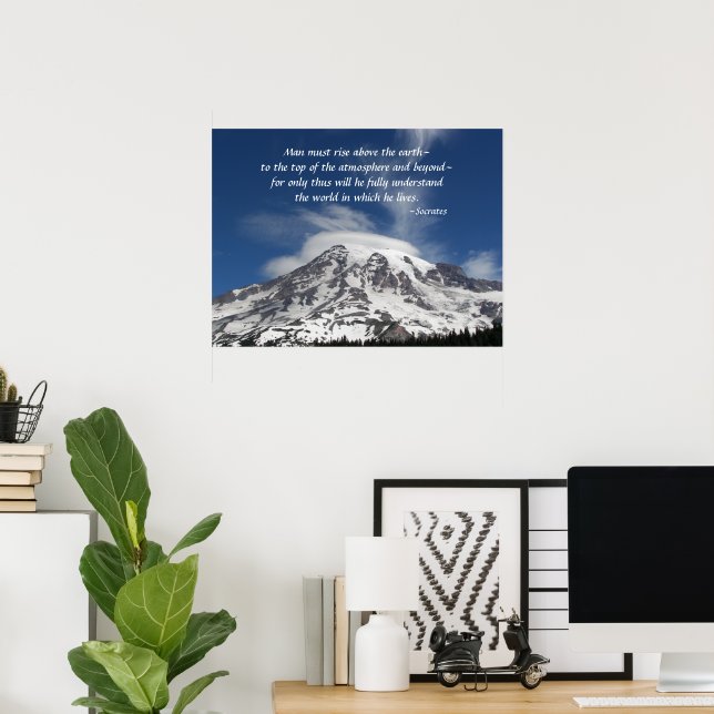 Fotografi av Sokrates Quote Mount Rainier Poster (Hemmakontoret)