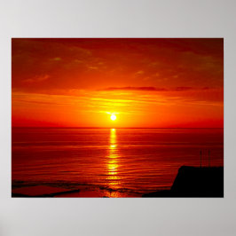 Fotografi av soluppgång i Röda havet Poster