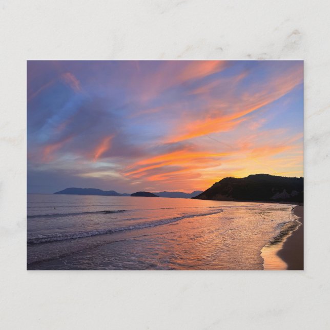 Fotografi av Sunset Gerakas Beach Zakynthos Greece Vykort (Framsida)