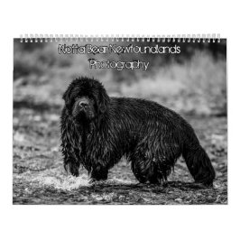 Fotografi av svart och vitt newfoundland kalender