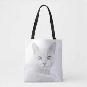 Fotografi av toppen CUTE Cat Porträtt Tygkasse