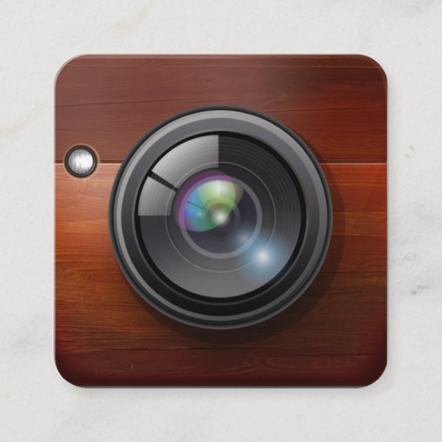 Fotografi av trädesignkameror fyrkantigt visitkort (Framsida)