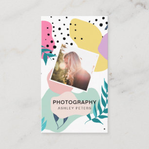 Fotografi av tropiska former, pastellbild av chic visitkort