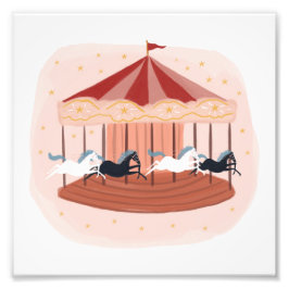 Fotografi av vattenfärgen Cute rosa carousel Photo