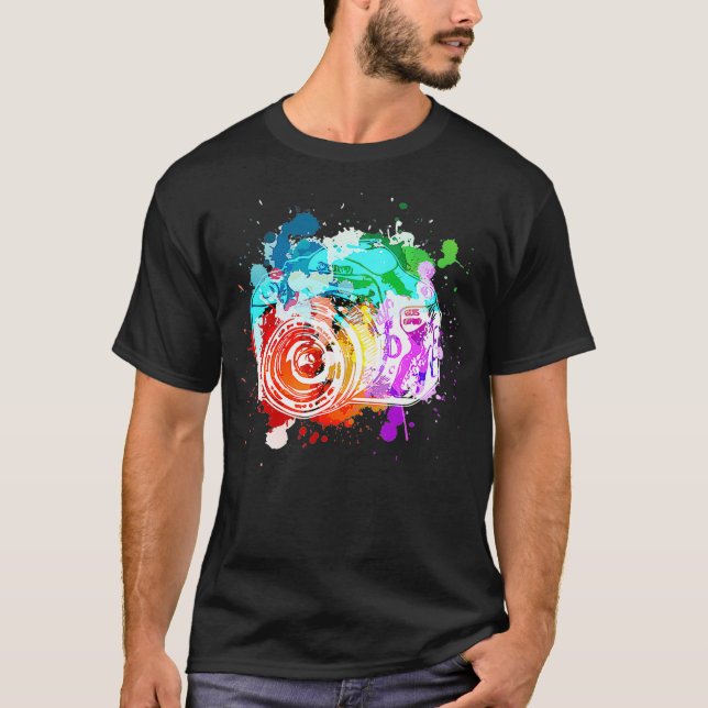 Fotografi av vattenfärgkameror t shirt (Framsida)