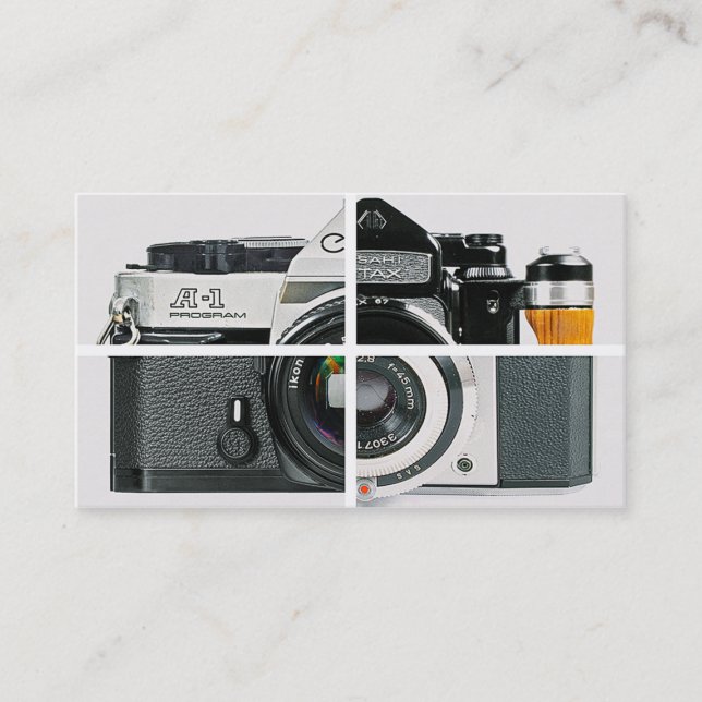 Fotografi av vintagar - enkel, modern vit visitkort (Framsida)