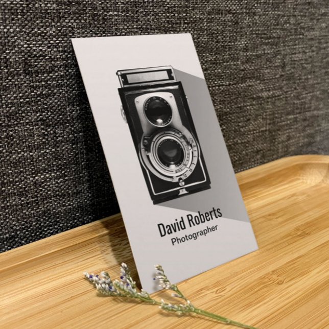 Fotografi av vintagens fotokamera visitkort (Skapare uppladdad)