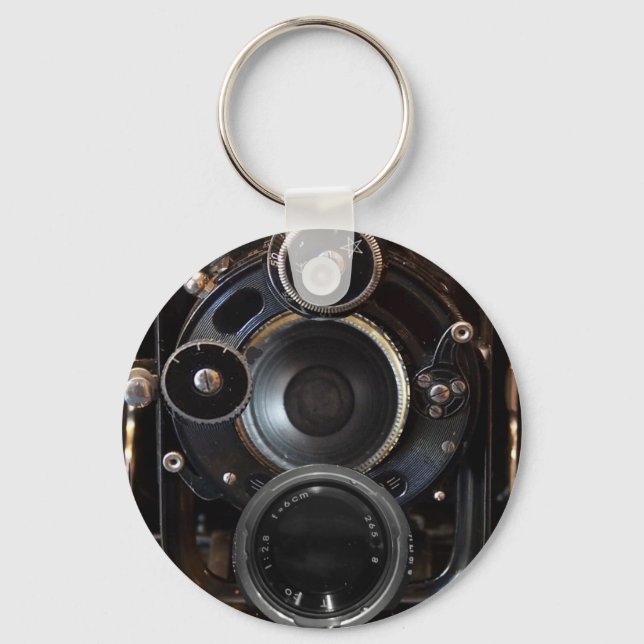 Fotografi av vintagens kameraantik nyckelring (Framsida)