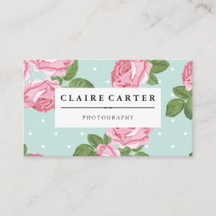 Fotografi Blommigt Ro och Polka dots Visitkort